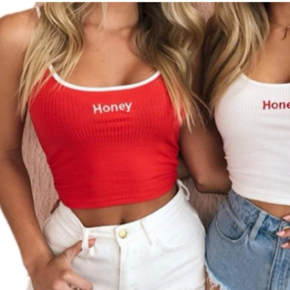 2/$5 Red honey crop top size small